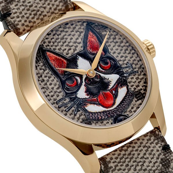 Gucci G-Timeless Brown Dial Brown Leather Strap Unisex Watch - YA1264057