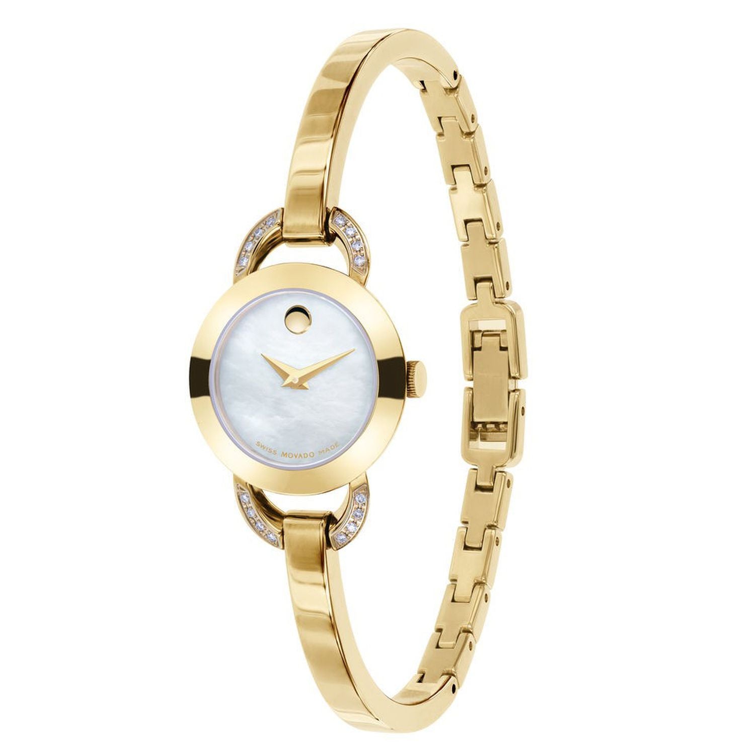 Movado Rondiro Mother of Pearl Dial Gold Steel Strap Watch For Women - 0606889