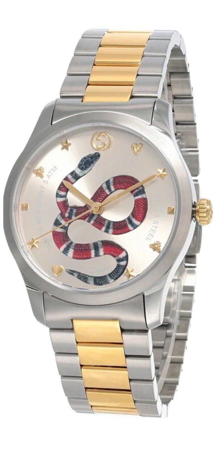 Gucci G Timeless Quartz Silver Dial Silver Steel Strap Watch For Women - YA1264075