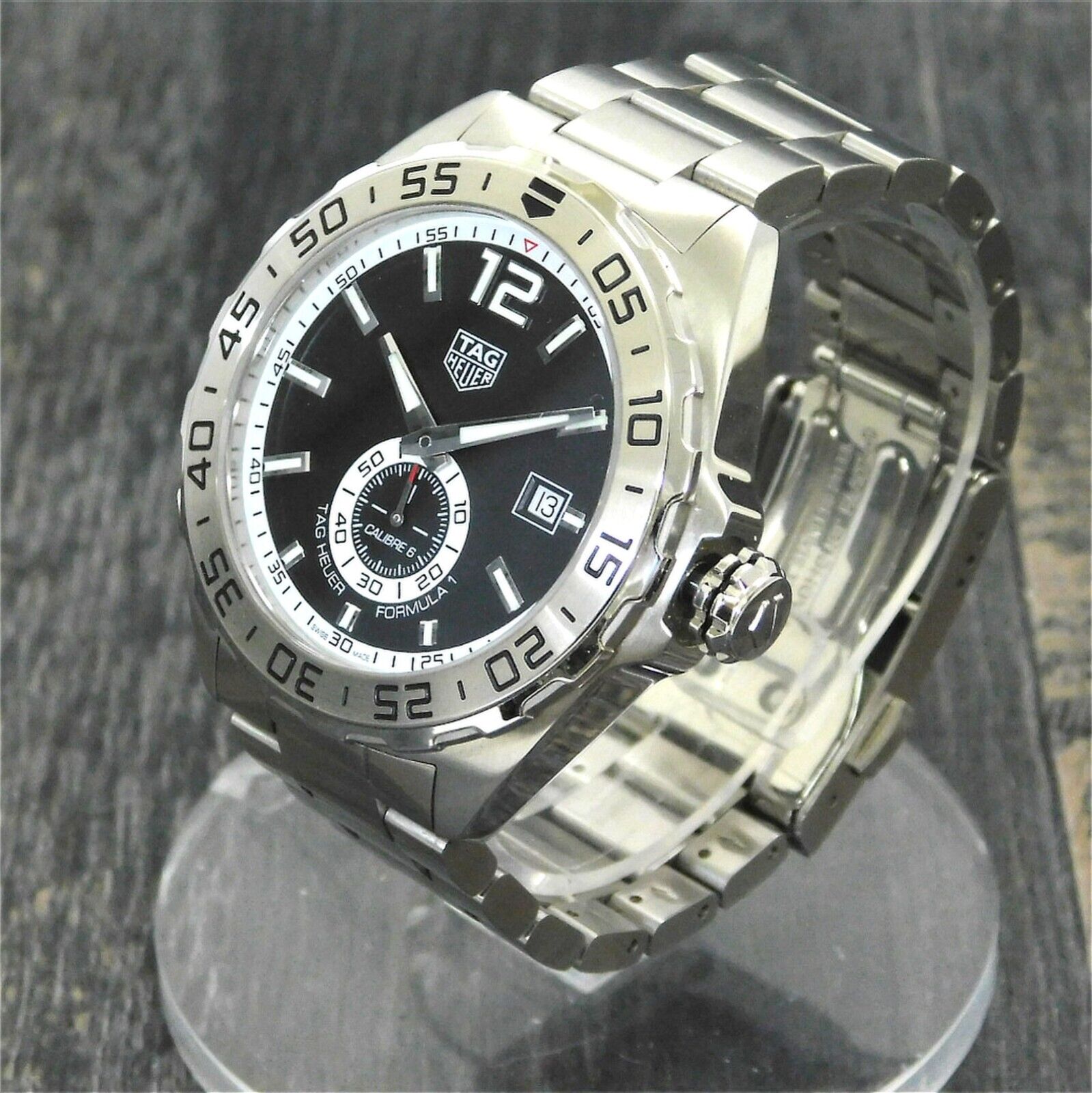 Tag Heuer Formula 1 Automatic Black Dial Silver Steel Strap Watch for Men - WAZ2012.BA0842