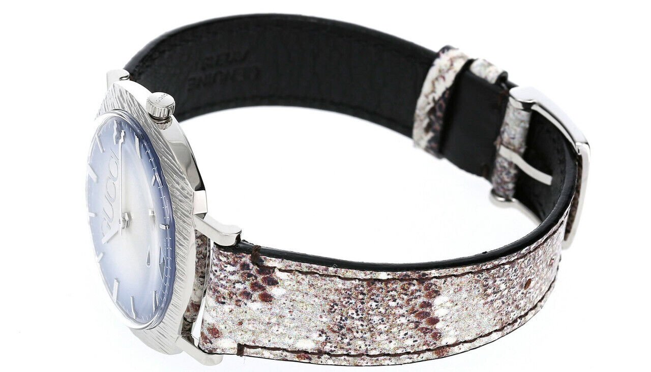 Gucci Grip Vintage Blue Dial Snakeskin Brown Leather Strap Watch for Women - YA152401