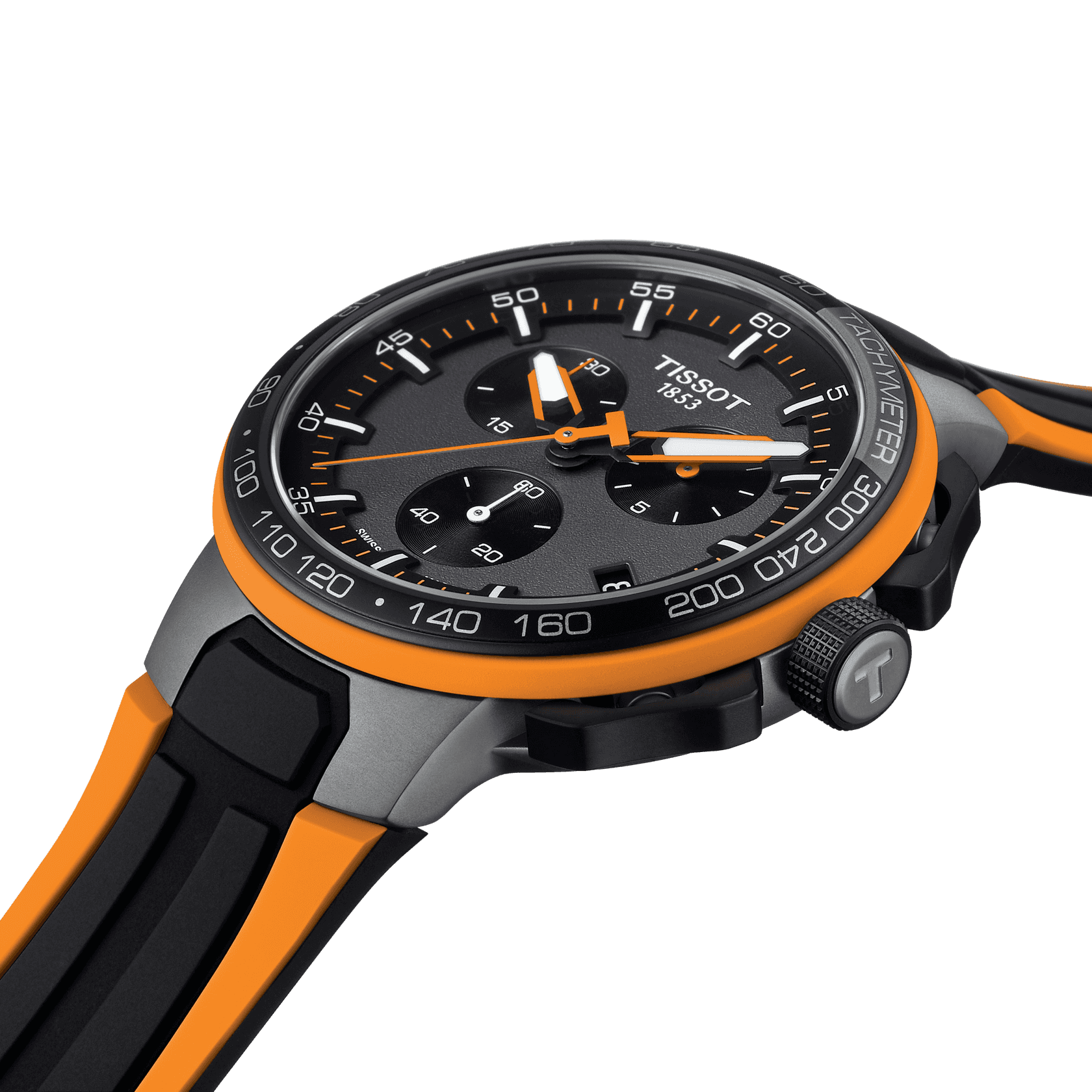 Tissot T Race Cycling Chronograph Black Dial Two Tone Rubber Strap Watch For Men - T111.417.37.441.04