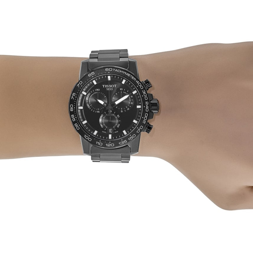 Tissot Supersport Chrono Black Dial Black Steel Strap Watch For Men - T125.617.33.051.00