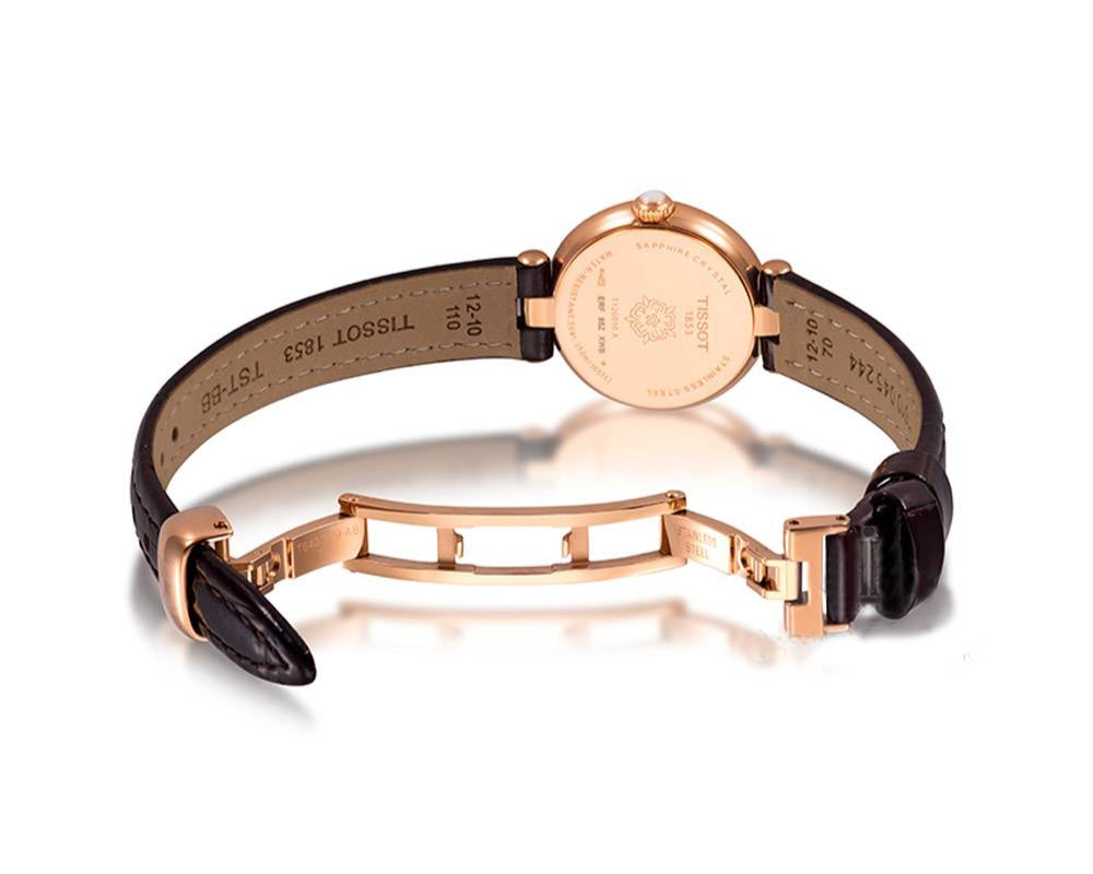 Tissot Bellissima Small Lady White Dial Brown Leather Strap Watch For Women - T126.010.36.013.00