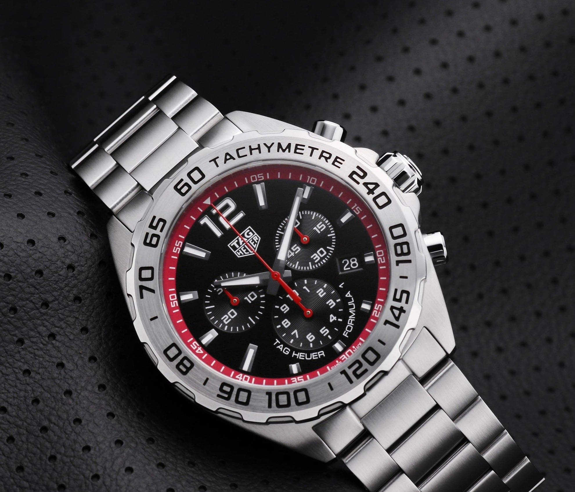 Tag Heuer Formula 1 Chronograph Black Dial Silver Steel Strap Watch for Men - CAZ101Y.BA0842