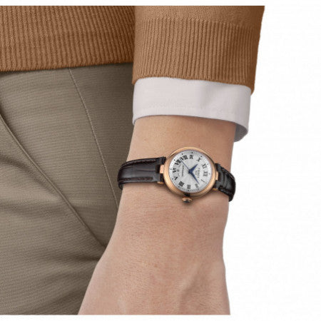 Tissot Bellissima Automatic Silver Dial Brown Leather Strap Watch For Women - T126.207.36.013.00