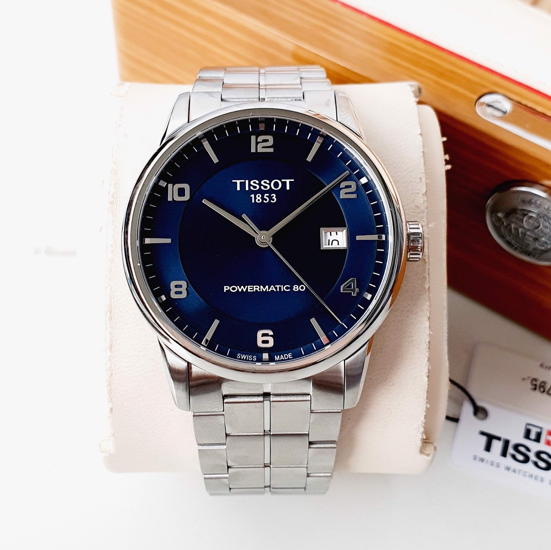 Tissot Luxury Powermatic 80 Blue Dial Silver Steel Strap Watch For Men - T086.407.11.047.00